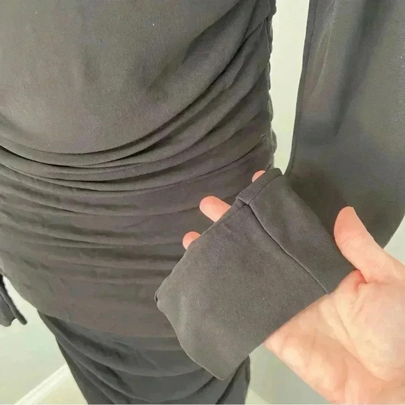 NWT Ganni Viscose Jersey Square Neck Dress LBD size 34 T2612 - Picture 11 of 13